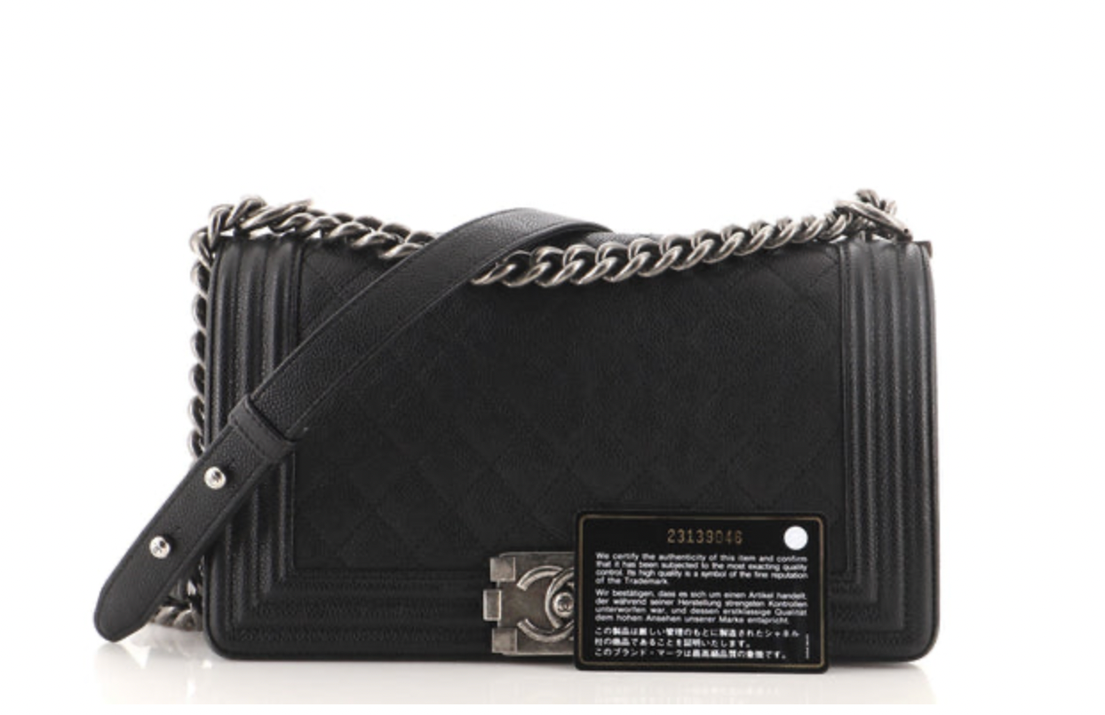 Chanel Medium Boy Bag Black Caviar Antique Gold Hardware – Madison Avenue  Couture