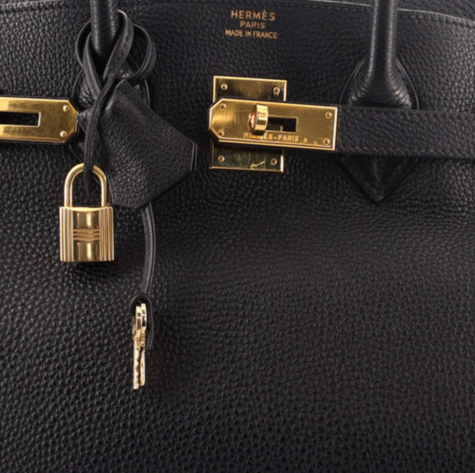 Hermes Birkin 35 Black/Gold Togo Leather W/Certificate Of