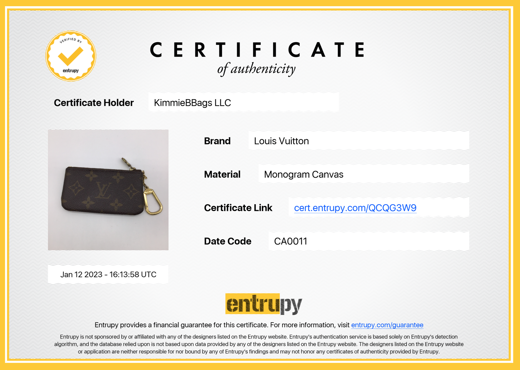 Louis Vuitton, Bags, Authenticity Guaranteed Louis Vuitton Monogram  Pochette Cles Coin Purse Case