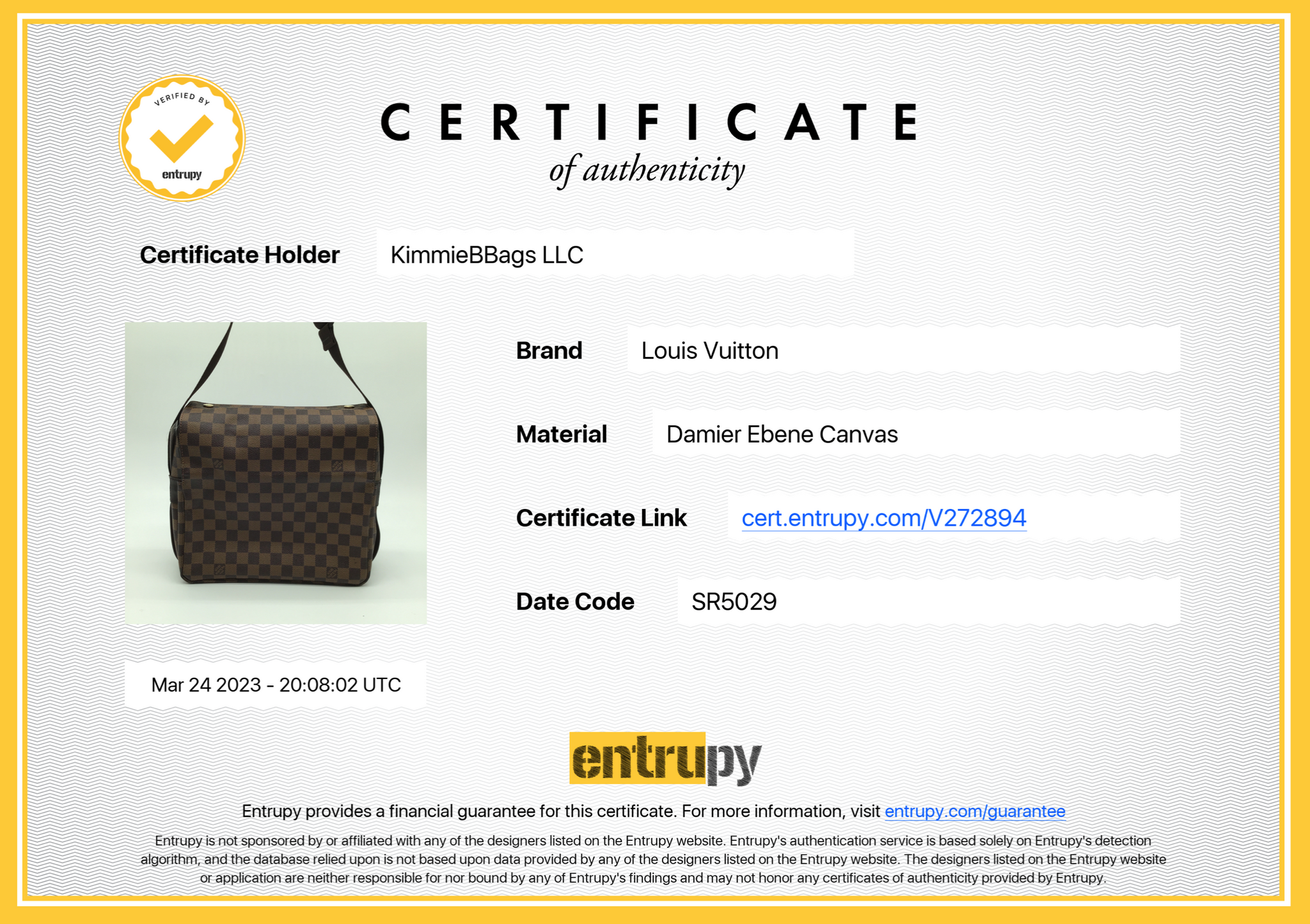 PRELOVED Louis Vuitton Damier Ebene Naviglio Messenger Bag SR2069
