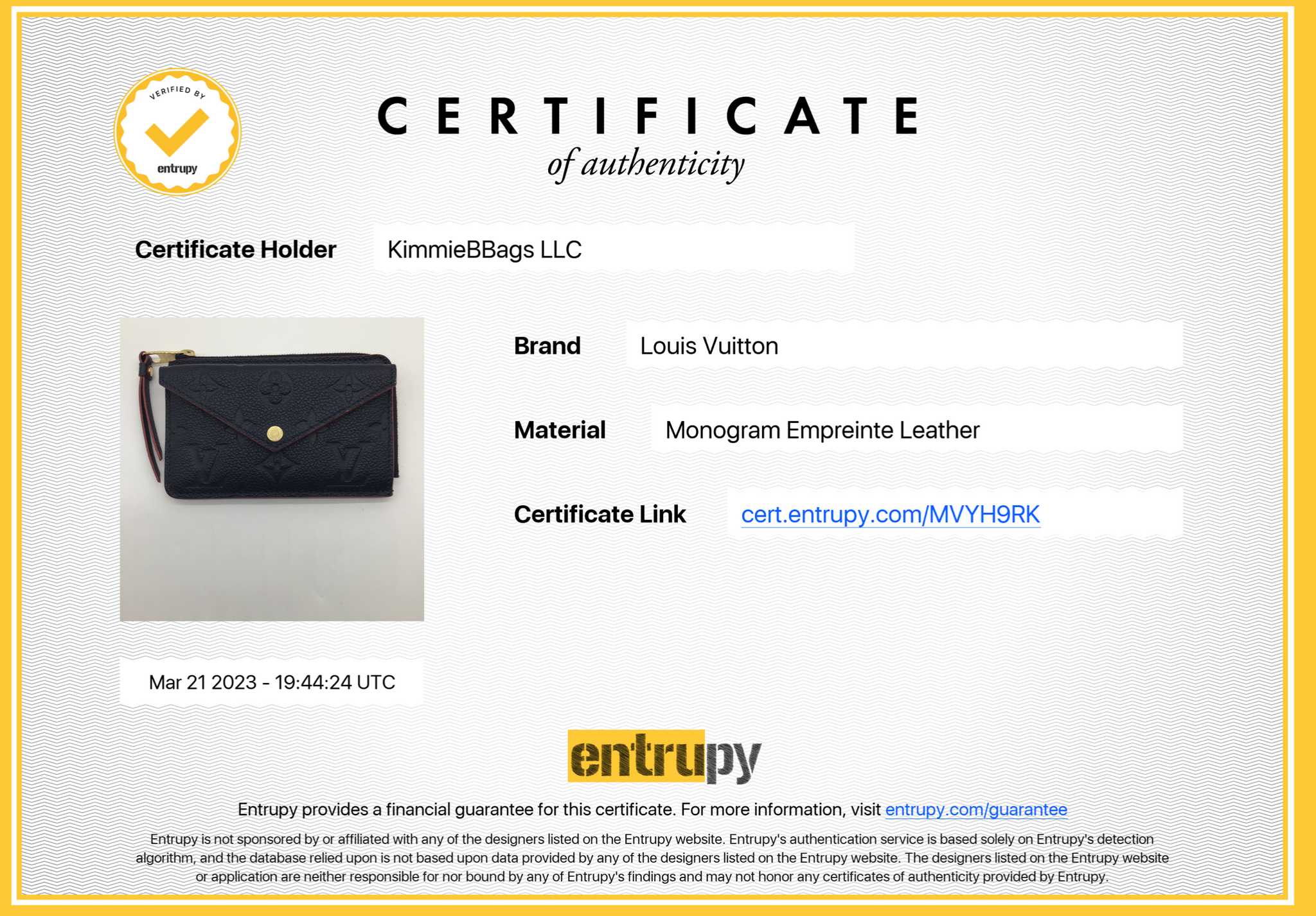 Louis Vuitton Card Holder Recto Reverso Monogram Empriente Navy