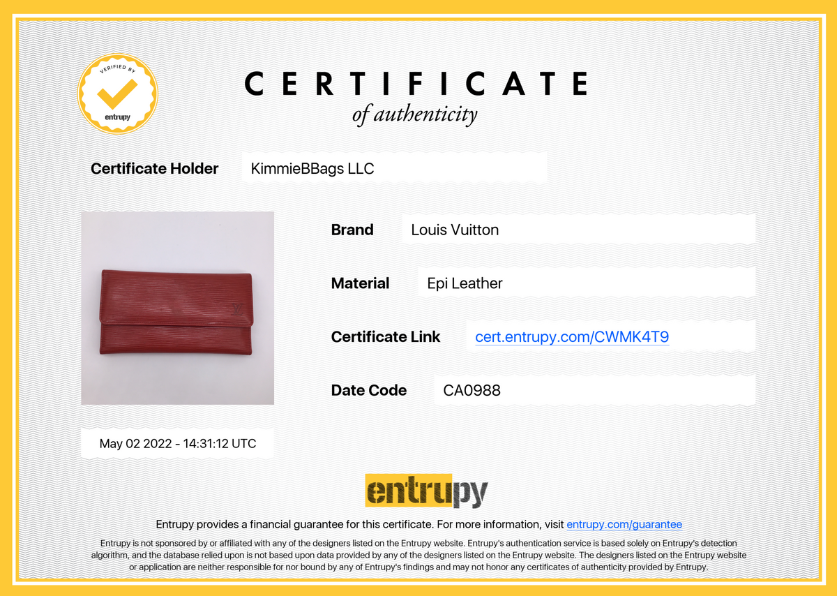 Louis Vuitton Womens EPI Leather Porte Trésor International Trifold Wallet Blue