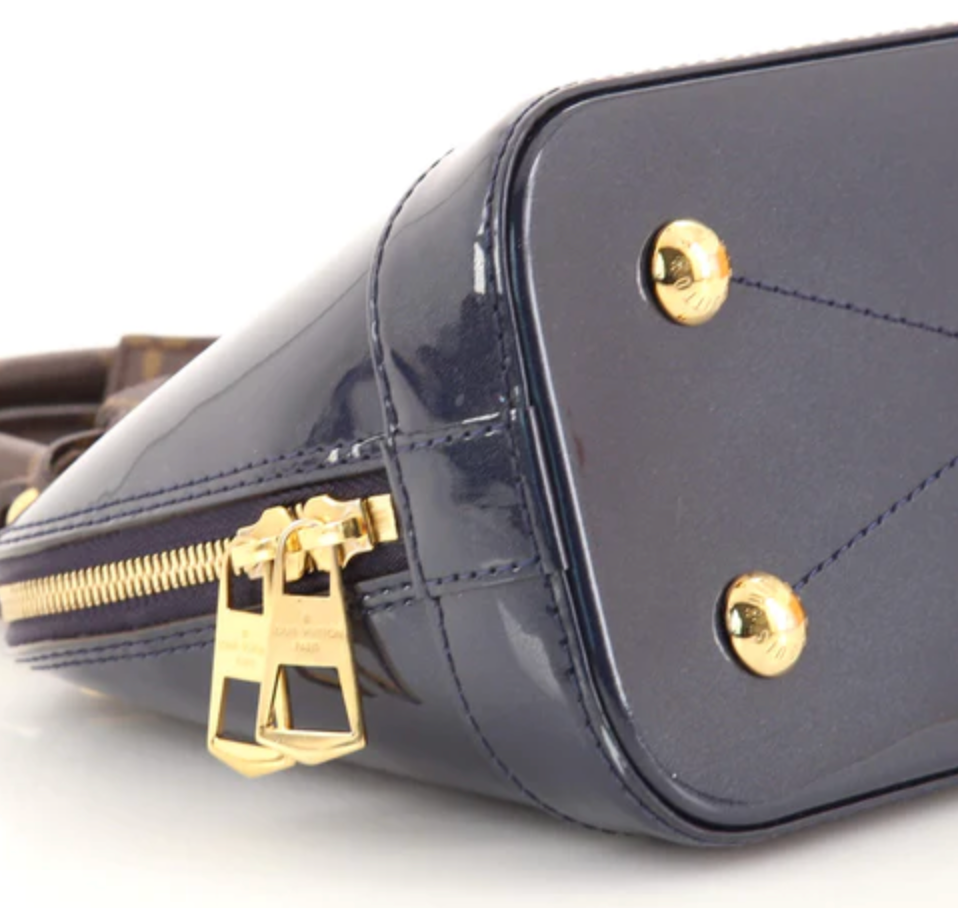 Alma Blue Patent Leather Cross Body Bag