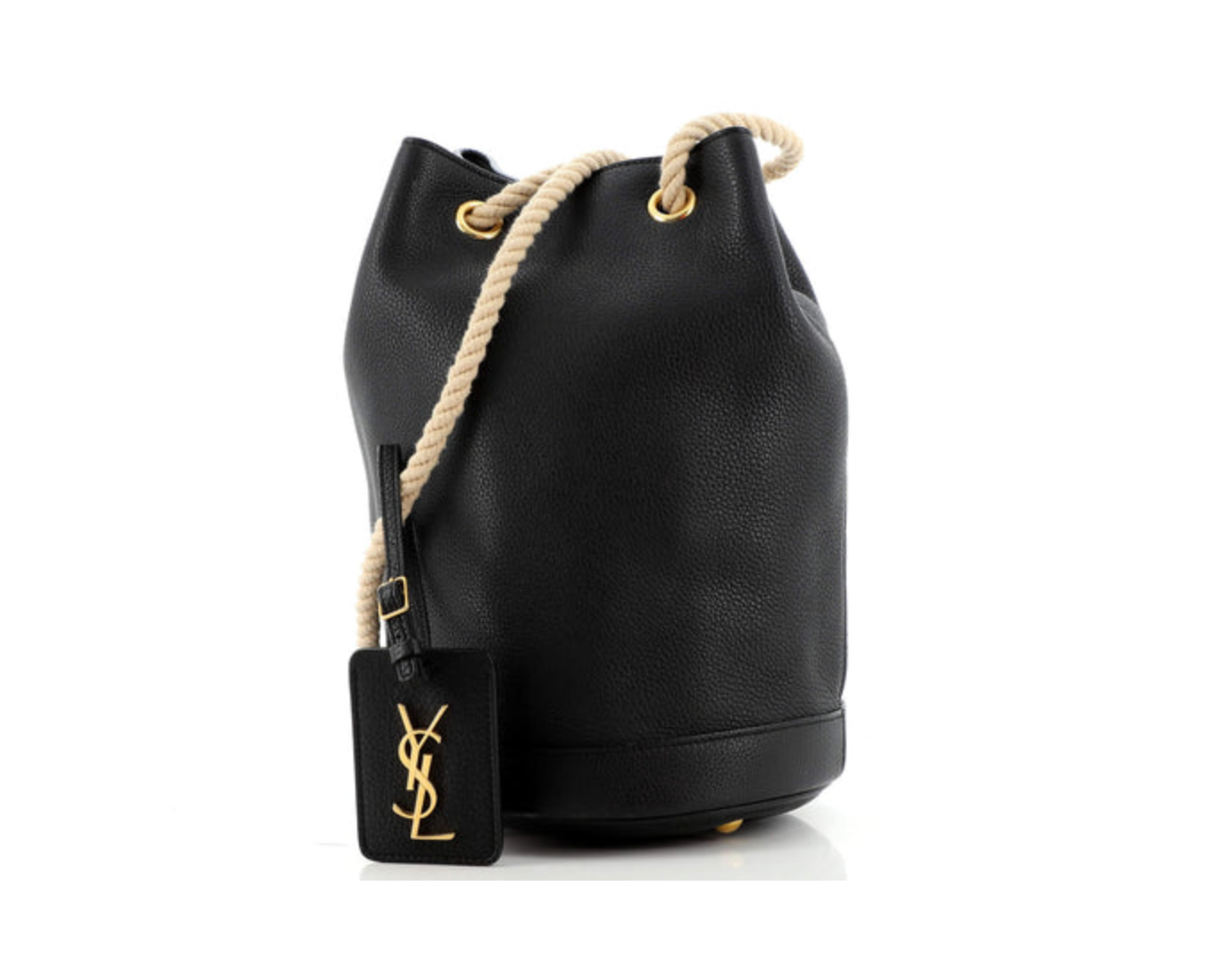 Saint Laurent Monogram Bourse Bucket Bag Embellished Leather Mini at 1stDibs