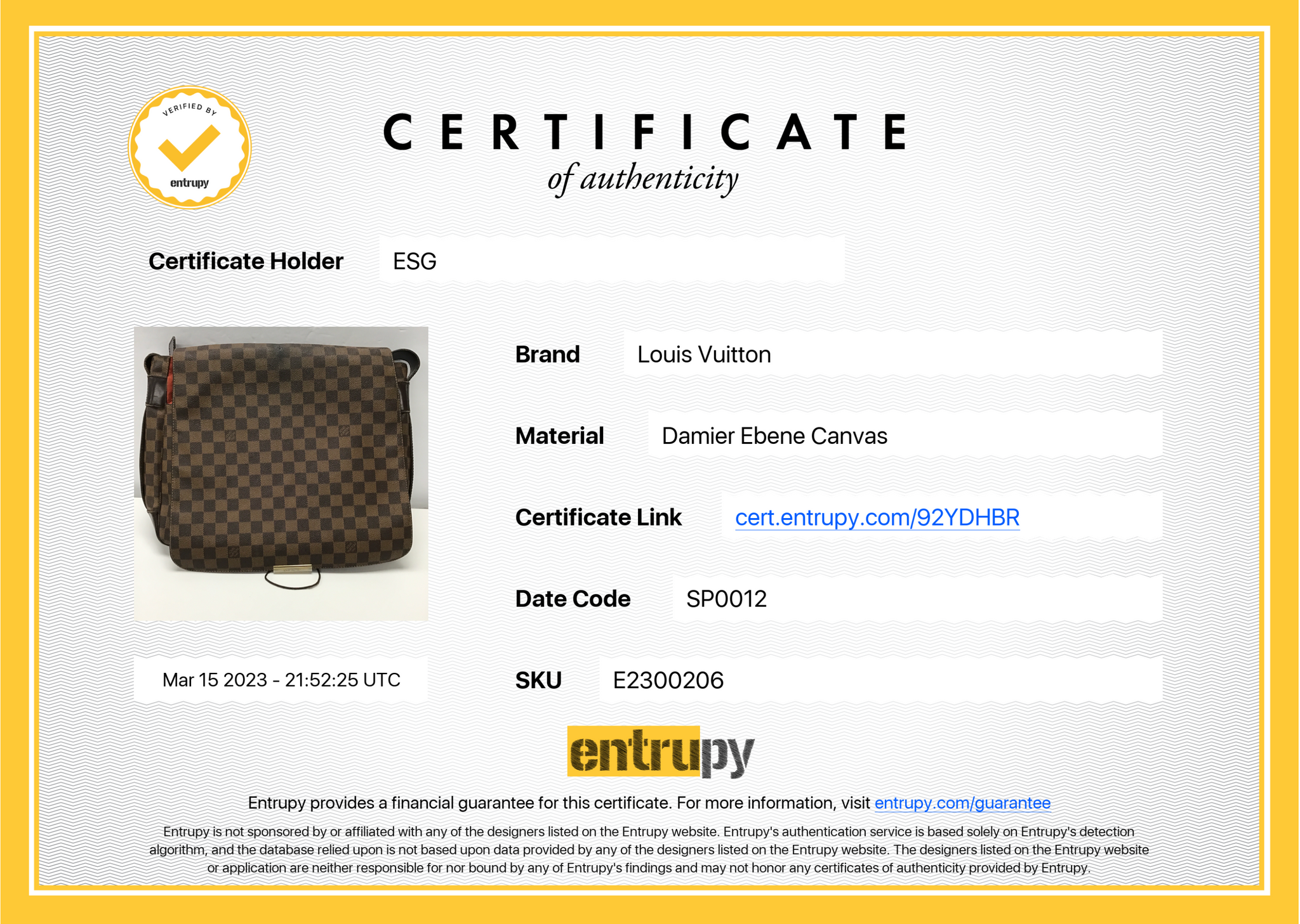 Louis Vuitton Damier Ebene Bastille Messenger – Swap Hands Inc.