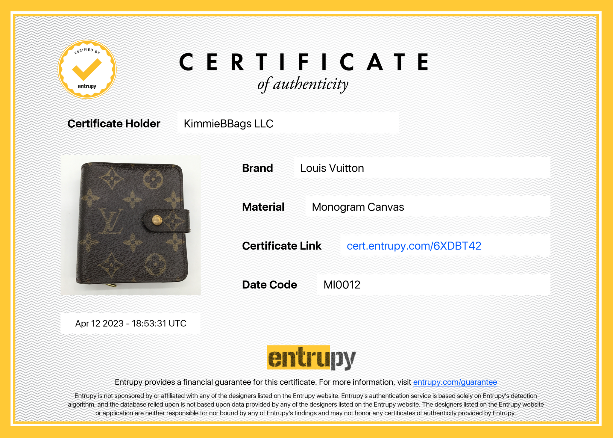 Louis Vuitton Damier Compact Zip Bifold Wallet 