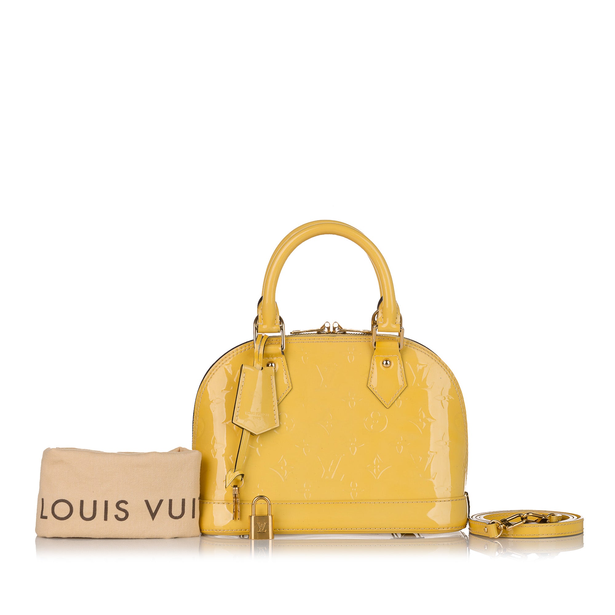 Louis Vuitton Citrine Monogram Vernis Alma BB Bag Louis Vuitton