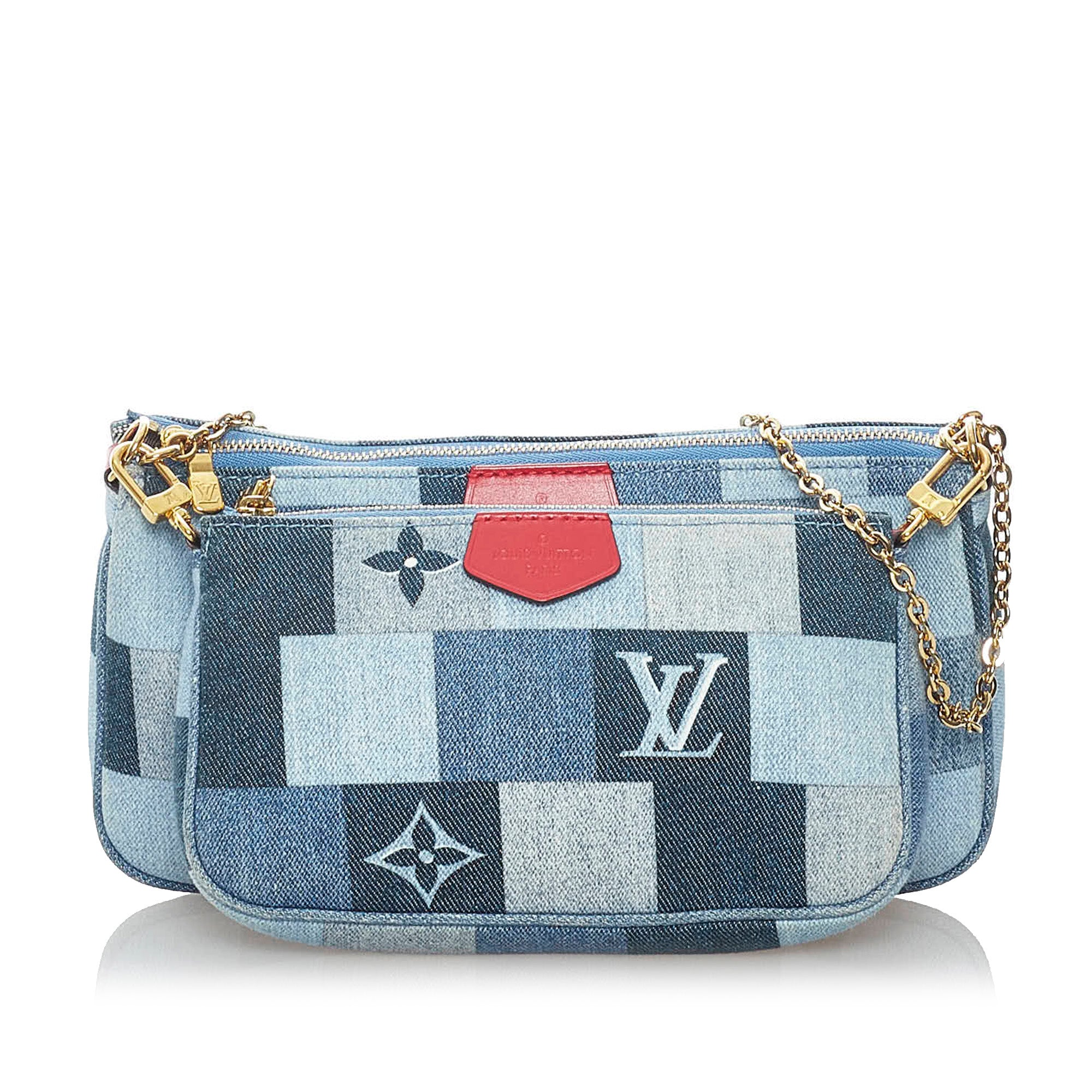 Louis+Vuitton+Multi+Pochette+Accessoires+Shoulder+Bag+Blue+Denim
