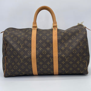 Louis+Vuitton+Keepall+Duffle+45+White+Canvas for sale online