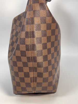 A leather Duomo Damier Ebene Canvas handbag by Louis Vuitton
