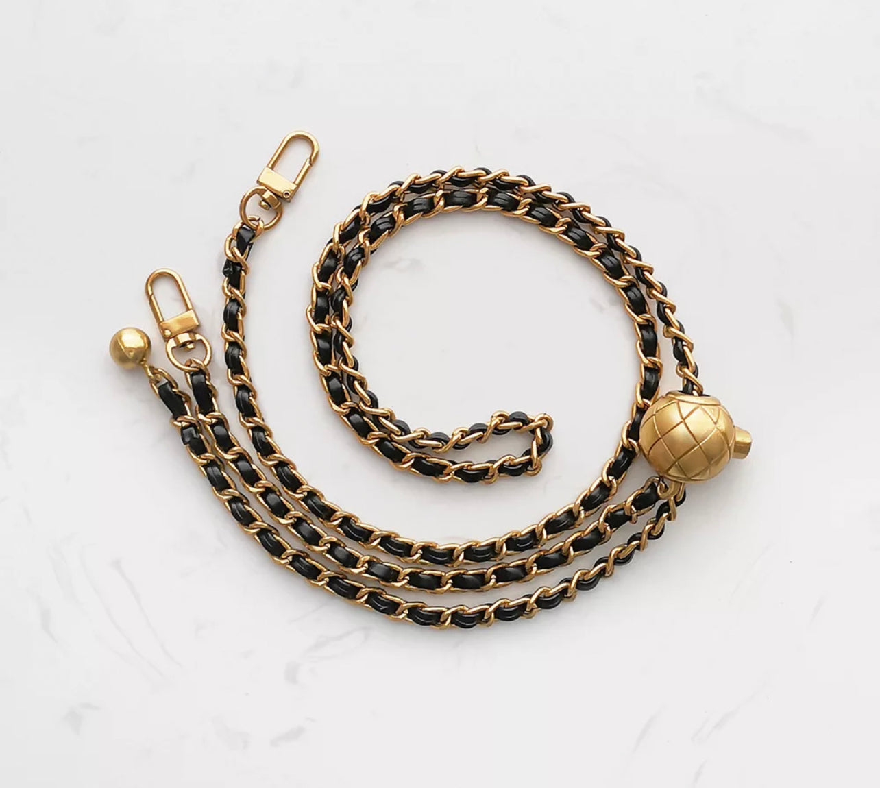 Chain and leather purse strap online