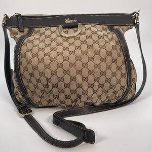 Authentic Gucci GG Canvas Shoulder Bag Brown Gucci Handbag 