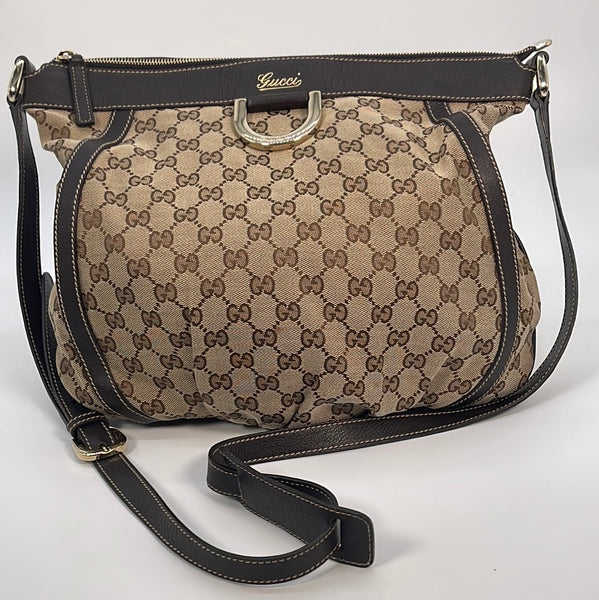 Authentic GUCCI Shoulder Bag D Ring GG Canvas – KimmieBBags LLC