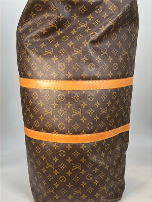 Authentic LOUIS VUITTON Monogram Keepall 60 Bandolier Carry-on 