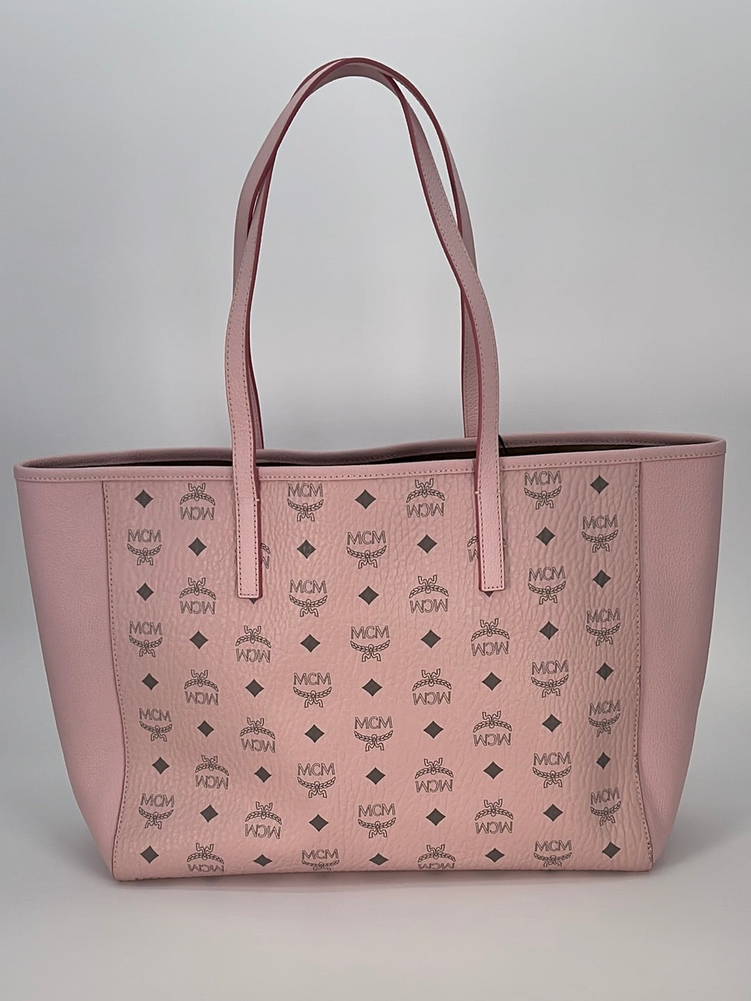 MCM Aren Vi Leather Tote in Pink