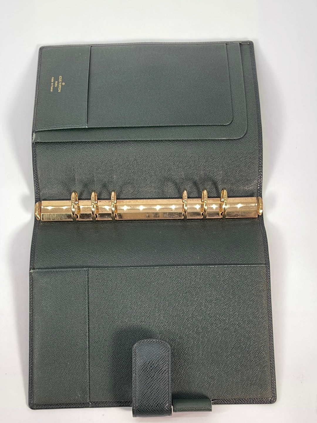 Louis Vuitton SMALL RING AGENDA COVER Black Epi Leather
