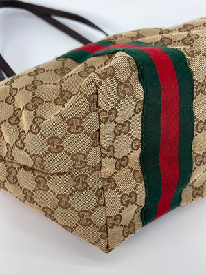 Preloved Gucci GG Supreme Sherryline Handbag Tote 4002003 082323 –  KimmieBBags LLC