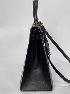 Hermes Kelly 32 Sold Box Calf Black B Ladies Handbag