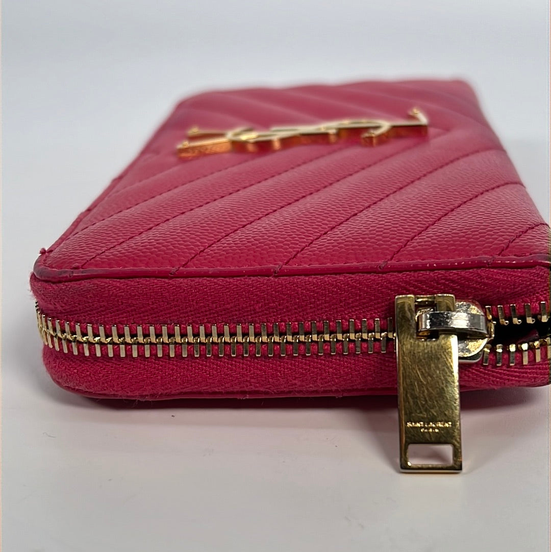 YSL Pink Zipper Wallet