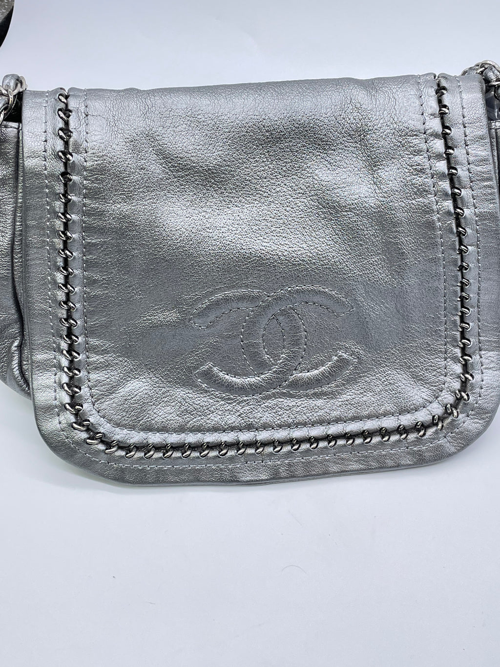 Preloved Chanel Luxe Accordion Flap Shoulder Bag (Silver) Flap Bag GKT9V42 042722