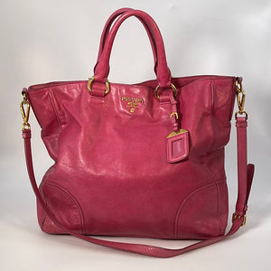 Prada Pink Tessuto Nylon Convertible Tote Bag with Strap 863147 at 1stDibs