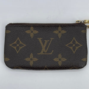 Louis Vuitton Pochette Brown Monogram Key Pouch Coin Case Wallet