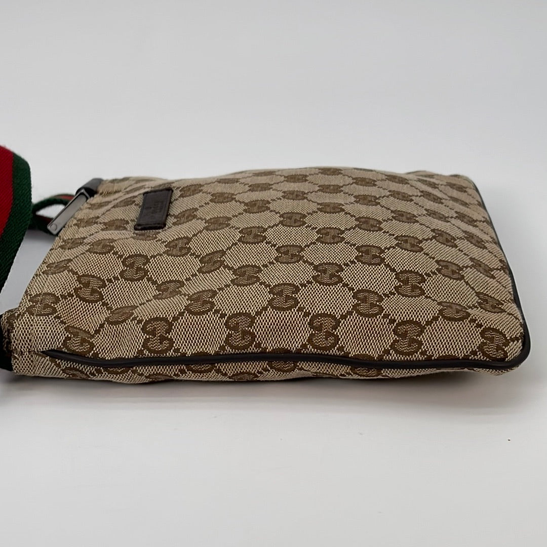 Preloved Gucci GG Canvas Web Strap Small Crossbody Messenger Bag