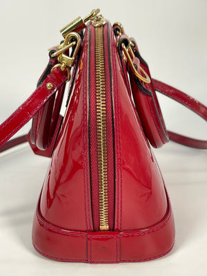 Bags, Louis Vuitton Alma Bb Monogram Vernis Leather