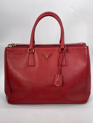 Buy Authentic, Preloved Prada Large Saffiano Lux Double Zip Tote