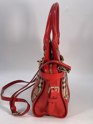 Burberry Tote Bag - BURBERRY Handbag Satchel Leather Coated Canvas