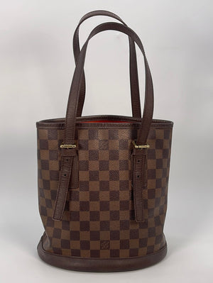 Louis Vuitton Small Damier Petite Bucket PM Tote Bag Leather ref