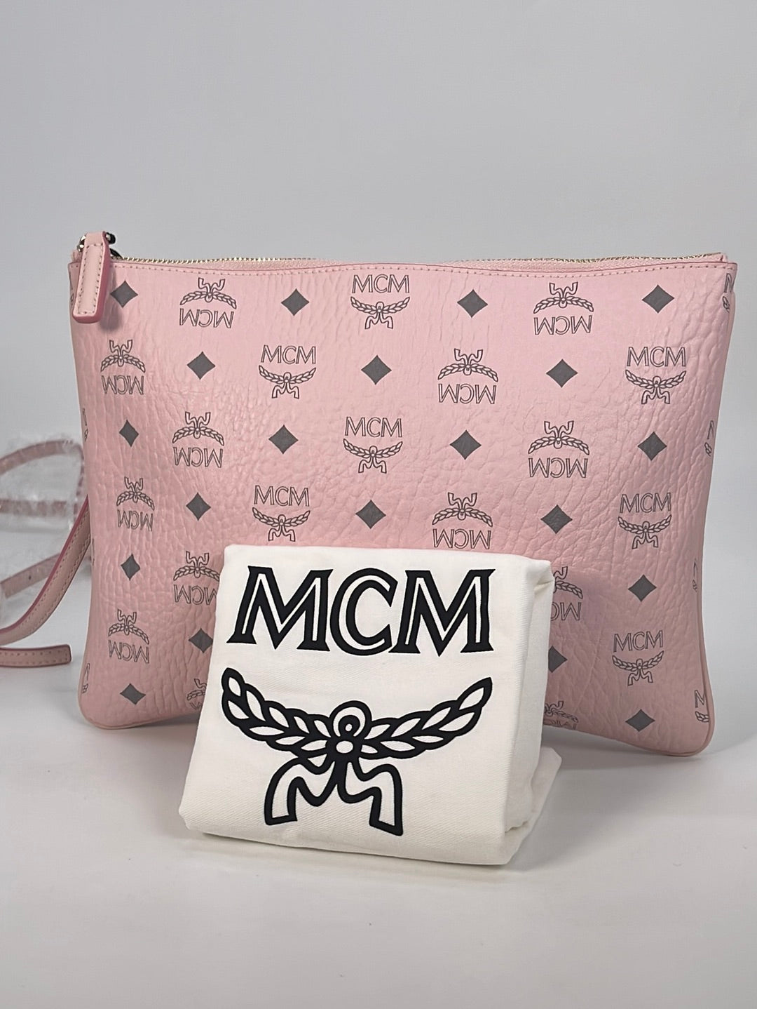 Pink MCM Visetos Crossbody Bag