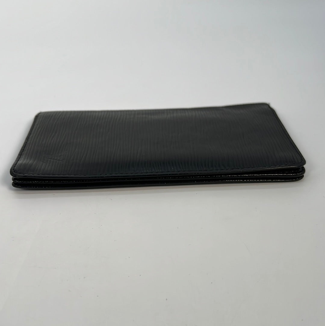 Authentic LOUIS VUITTON Black Epi Leather Long Bifold Checkbook/Wallet  CA1057,  in 2023