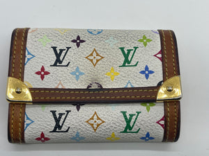 100% Authentic Louis Vuitton Multicolor White Wallet