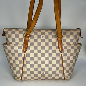 Authentic Louis Vuitton Damier Azur Totally PM Tote Bag Beige SD3135  Excellent