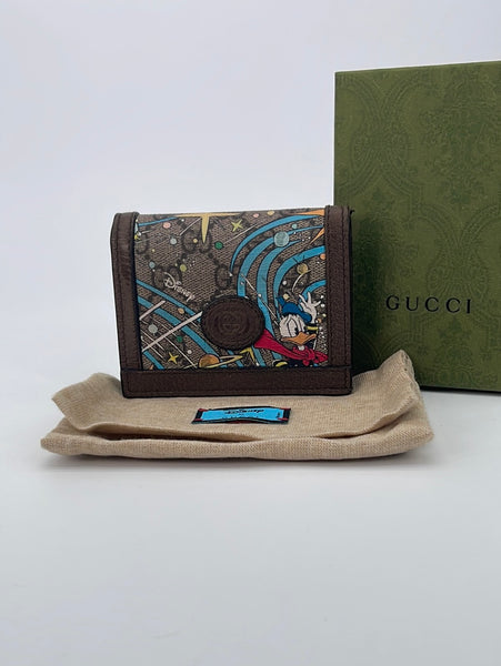 Gucci Donald Duck Leather Card Case Holder Wallet w/ box storage