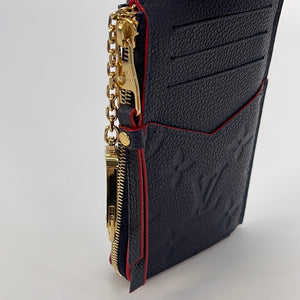 Louis Vuitton Card Holder Recto Reverso Monogram Empriente Navy/Red in  Calfskin Leather with Gold-tone - US