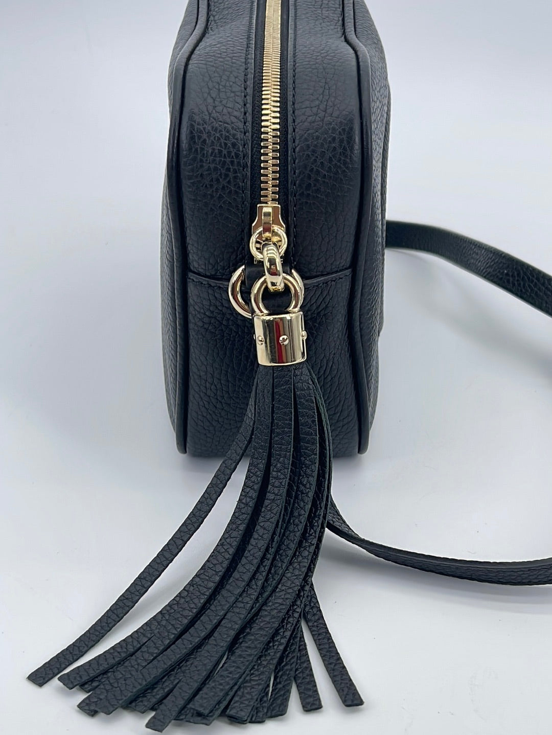 GUCCI Authentic Italian Soho Disco Black Leather Crossbody Bag