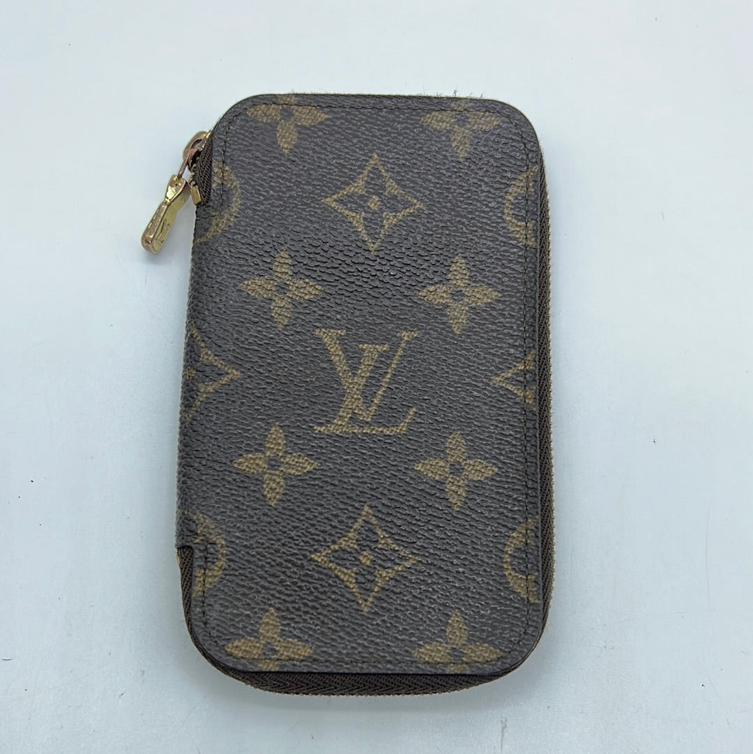 6 Key Holder, Used & Preloved Louis Vuitton Case, LXR USA, Black