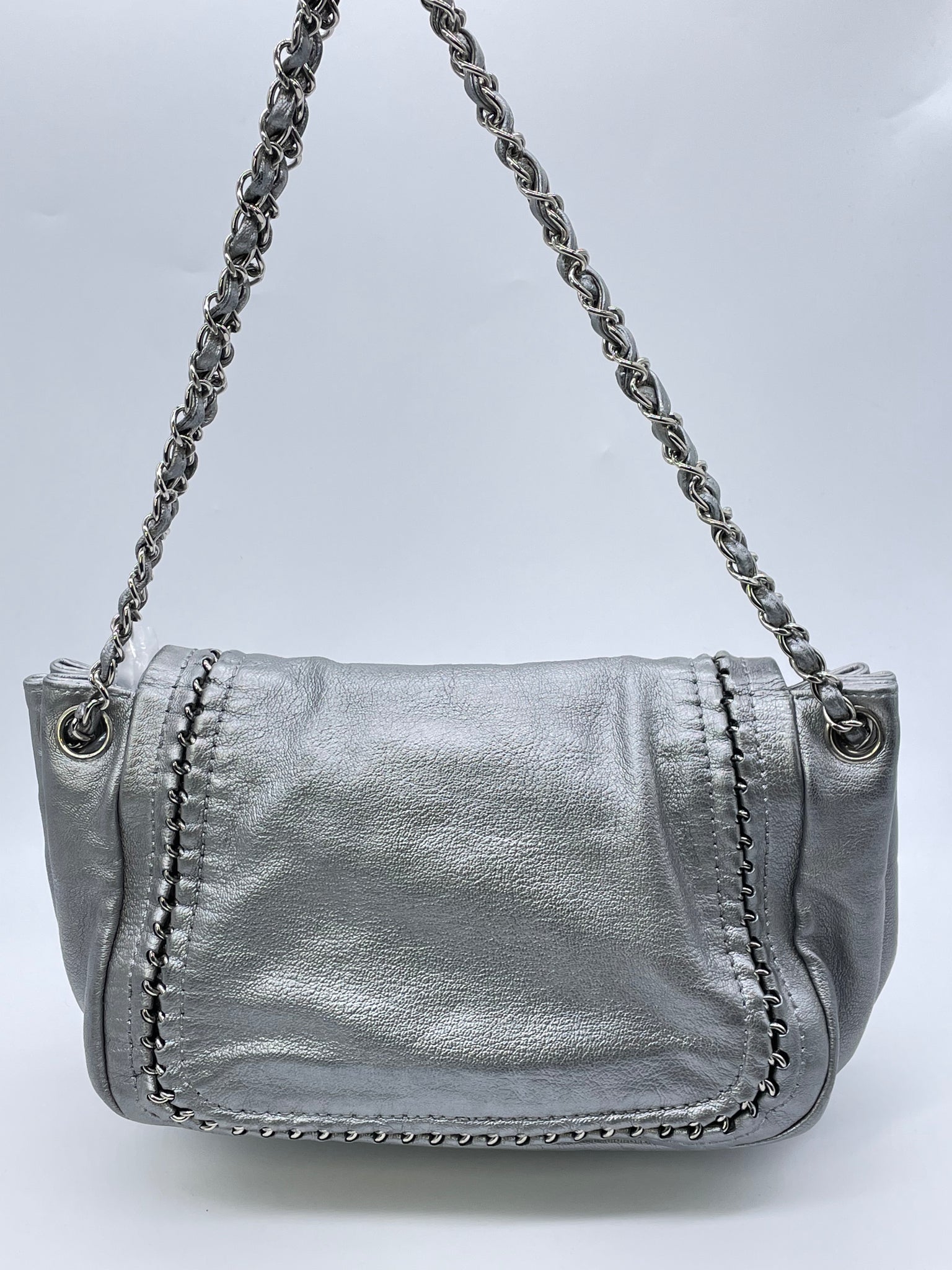Chanel Luxe Ligne Accordion Flap Bag - Silver Shoulder Bags