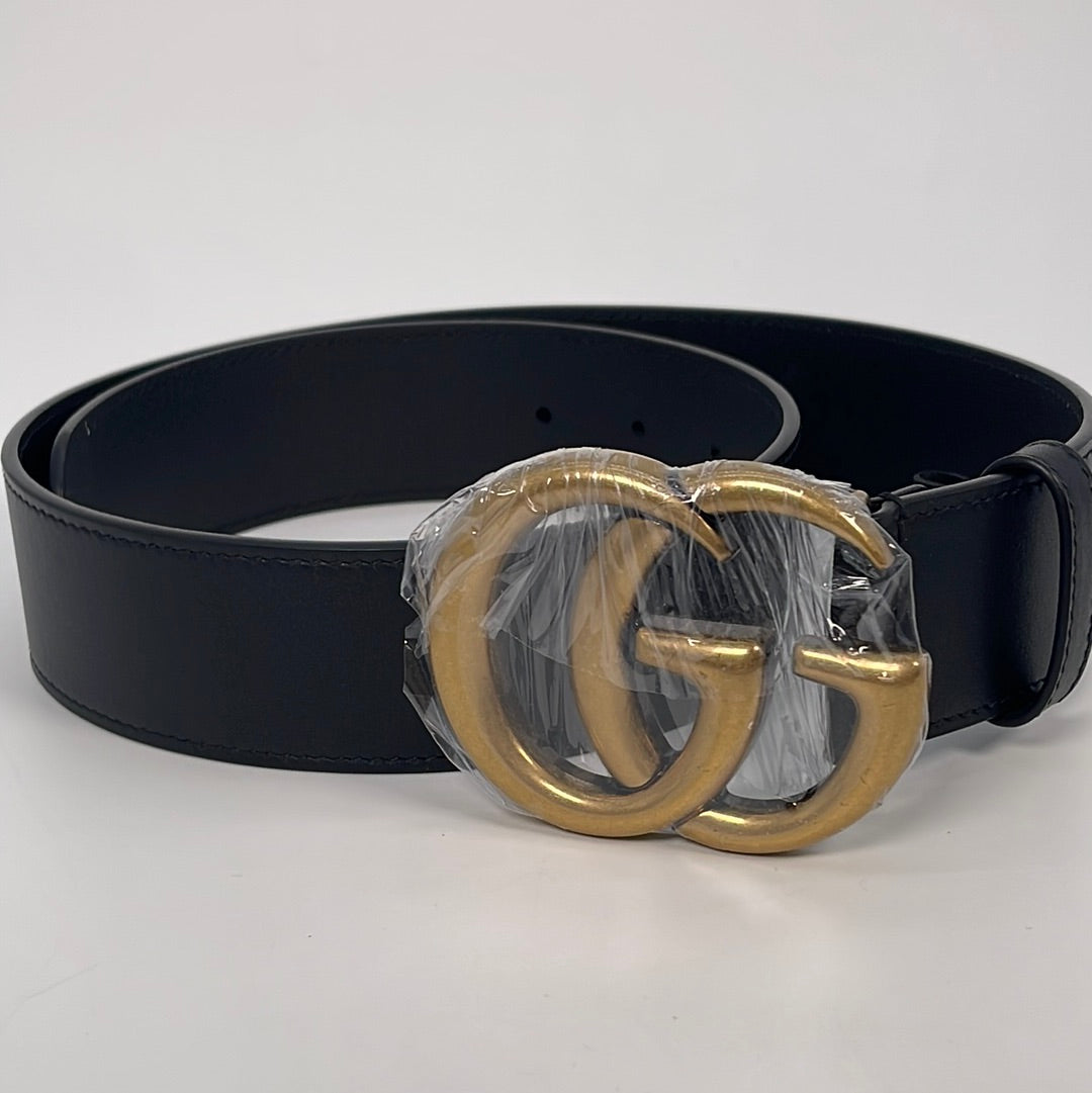 Preloved Gucci Black GG Wide Belt 397660 AP00T 214351 020923 KimmieBBags LLC