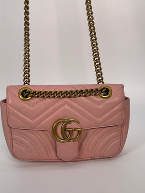 Gucci GG Marmont 2.0 Medium Quilted Shoulder Bag, Bright Pink