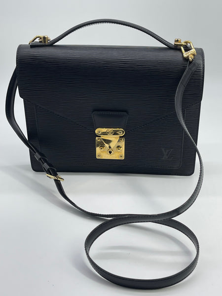 LOUIS VUITTON, a black leather epi evening / handbag Monceau Bag. -  Bukowskis