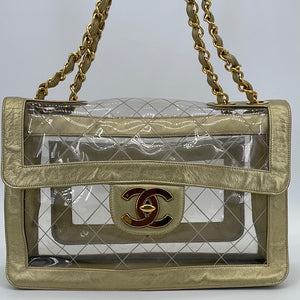 Chanel transparent 2.55 classic flap bag 