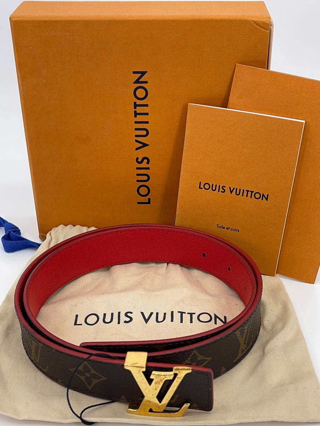 PRELOVED Louis Vuitton LV Initials Monogram Leather Medium Belt