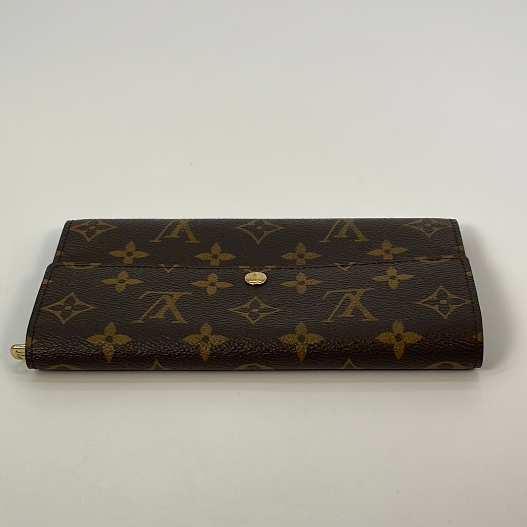 PRELOVED Louis Vuitton Teal Vernis Monogram Sarah Wallet TH4078