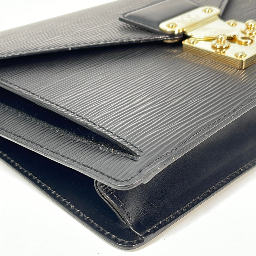 Vintage Louis Vuitton Pochette Sellier Dragonne Epi Black Leather Clut –  KimmieBBags LLC