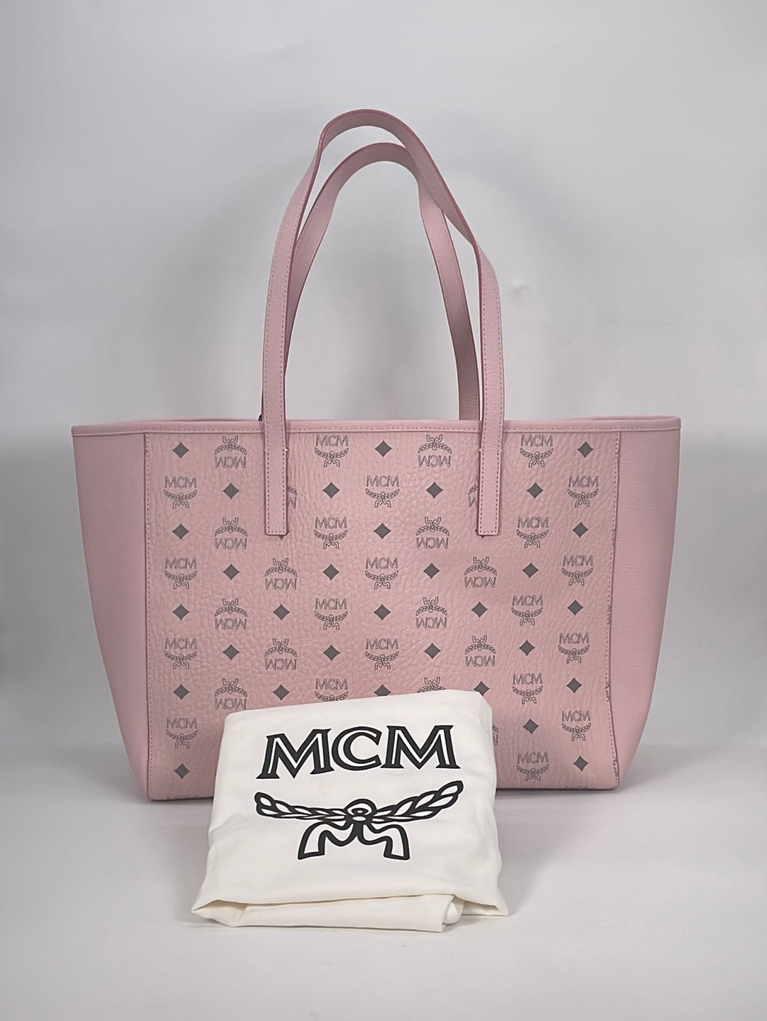PRELOVED MCM Visetos Pink Leather Shopping Tote Bag MWPCATA03QH001