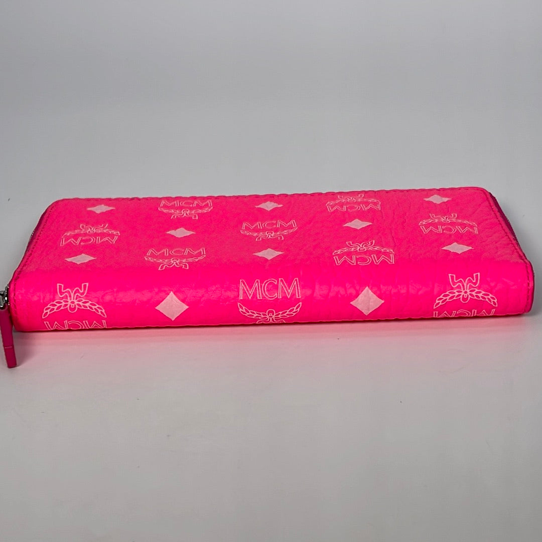 Mcm Visetos Monogram Long Pink Gold Hardware Wallet MM-W1005P-A006