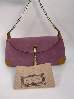 Preloved Gucci Purple Velvet Embellished GG Mini Marmont Bag 446744001998 061223 Off